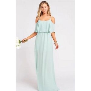 Show Me Your Mumu Caitlin Ruffle Maxi Dress Dune Chiffon Size Small